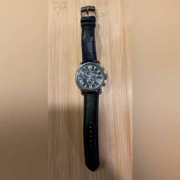 S Coifman Watch With 43mm Black Chronograph Face & Black Leather Band - Picture 5 of 5